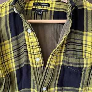 Lightweight black & yellow cotton flannel